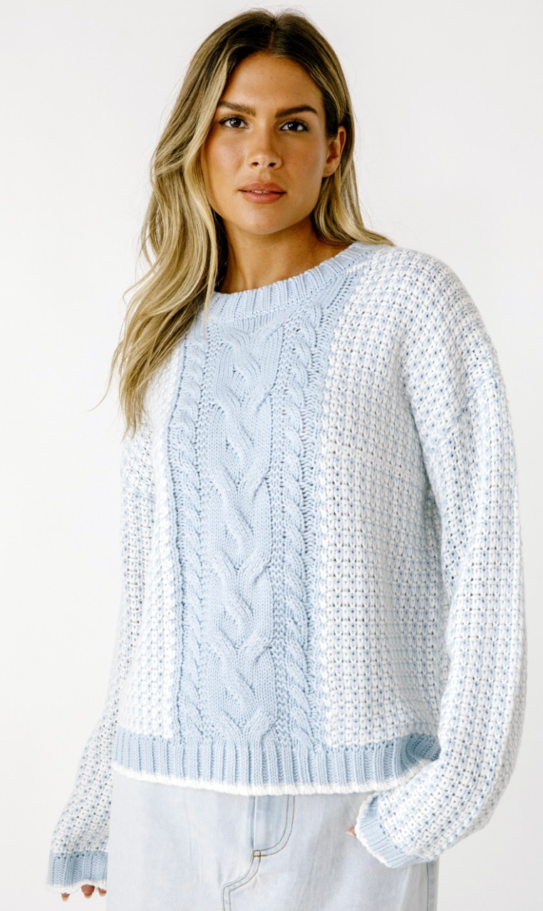 Rachel Blue/White Sweater