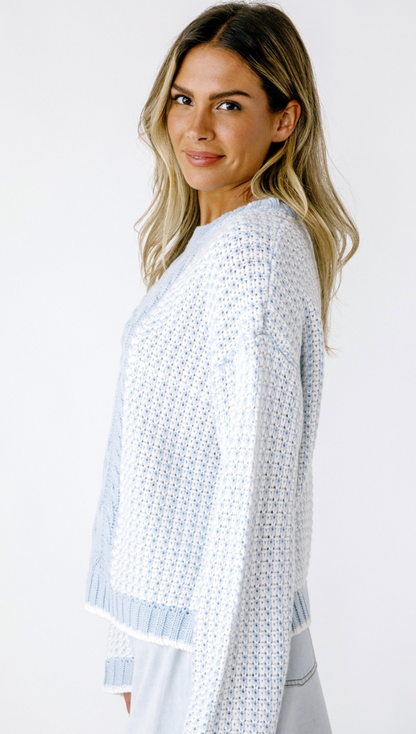 Rachel Blue/White Sweater