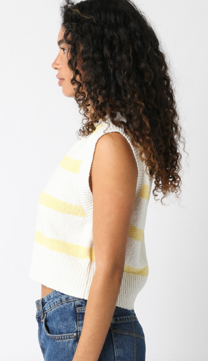 Stripe Sweater Vest White/Yellow