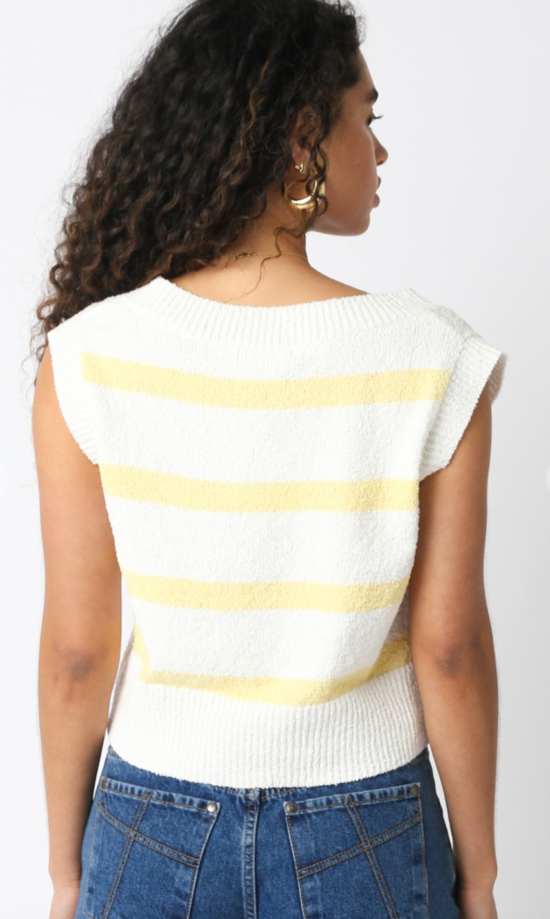 Stripe Sweater Vest White/Yellow