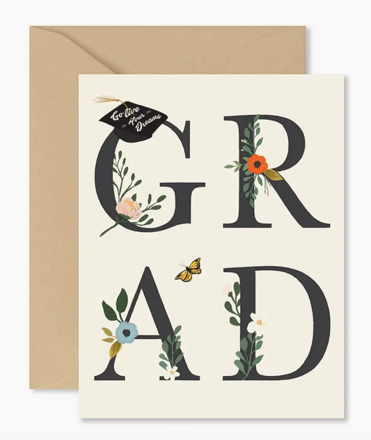 Grad Floral Card