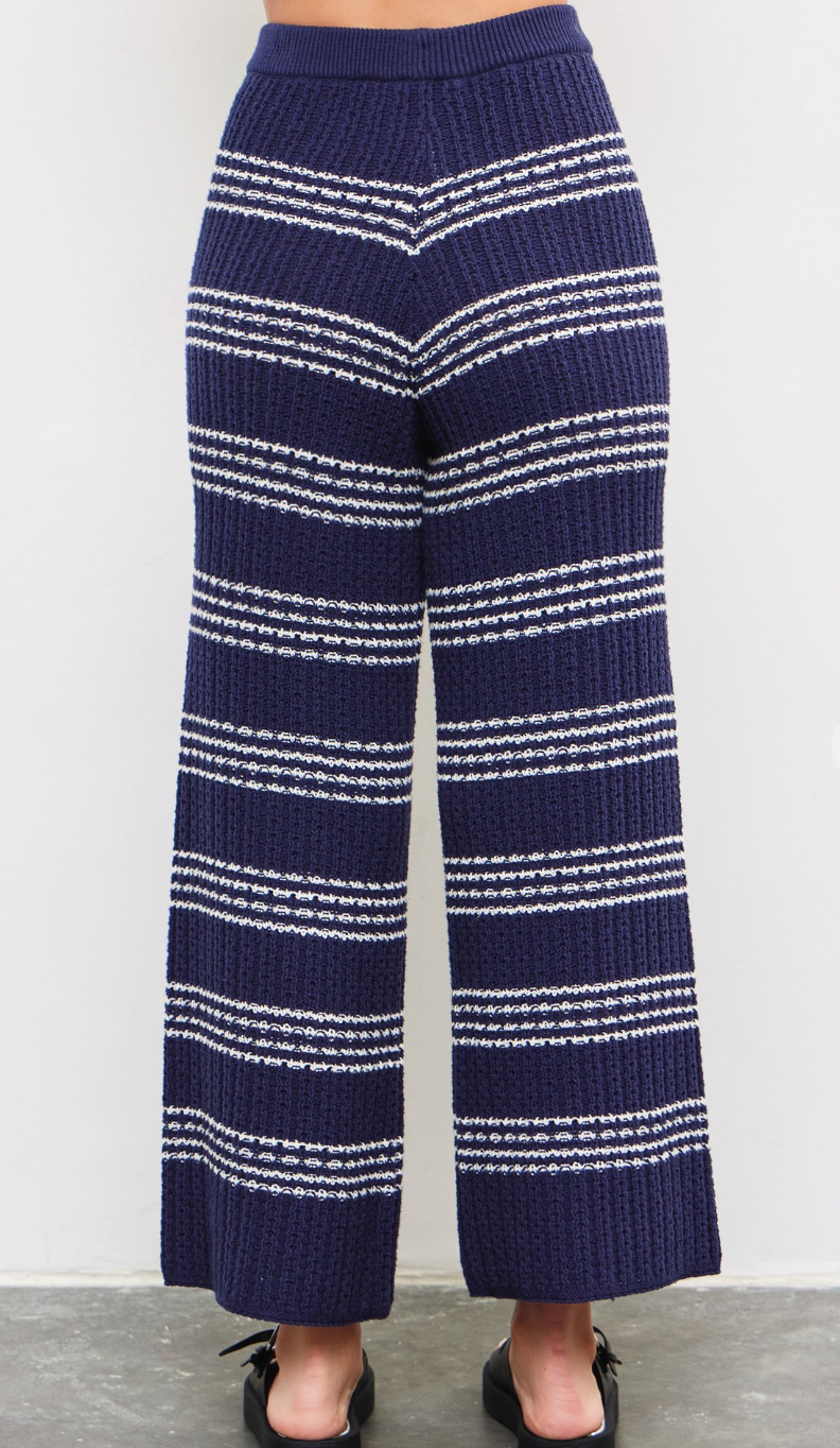 Navy Stripe Sweater & Pants Set of 2