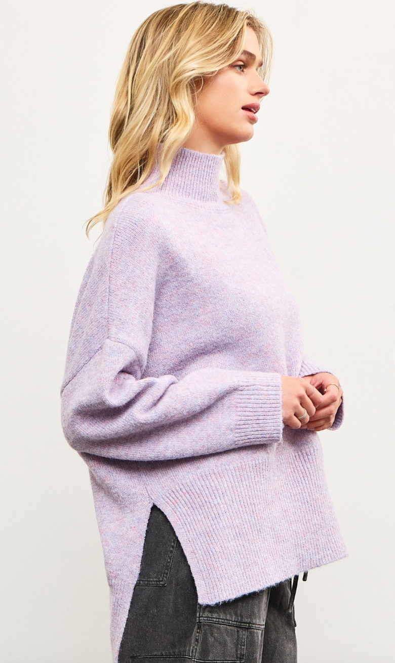 Lilac Mock Neck Sweater