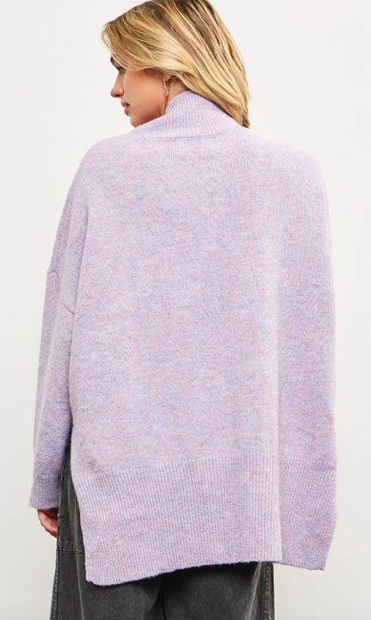 Lilac Mock Neck Sweater