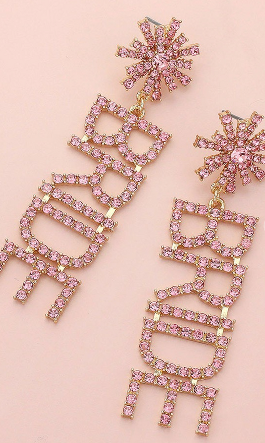 Bride Gem Earrings Pink