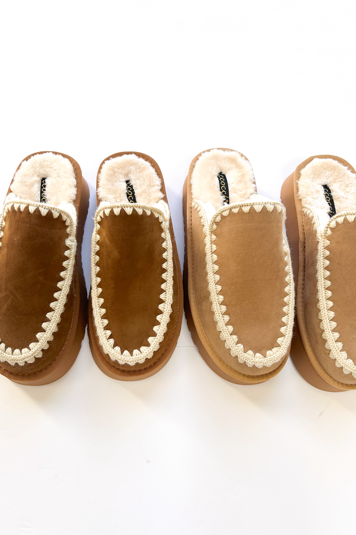 Amber Fur Lined Moccasins Tan