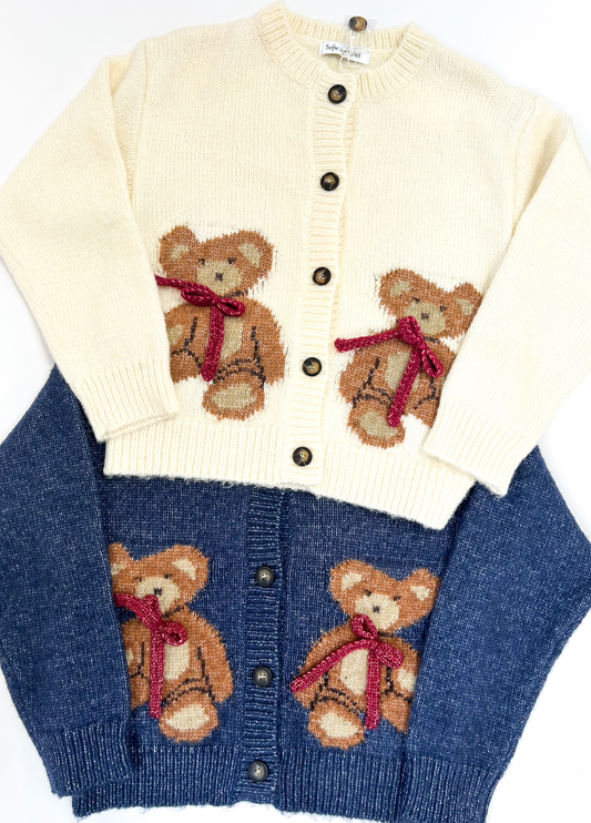 Teddy Bear Cardigan Navy