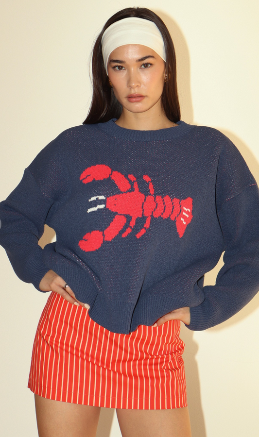 Navy Lobster Sweater