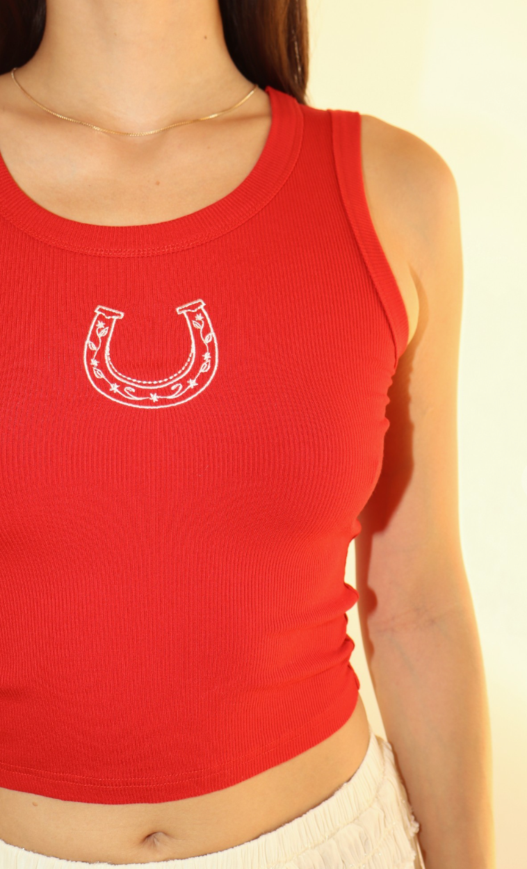 Horseshoe Embroidered Tank