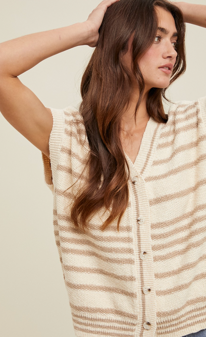 Willow Button Down Sweater Taupe