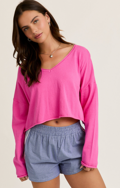 Pink V-neck Sweater