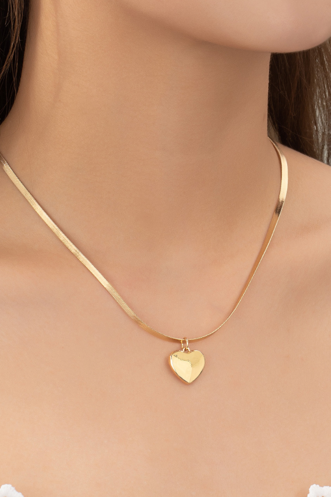 Herringbone Heart Necklace