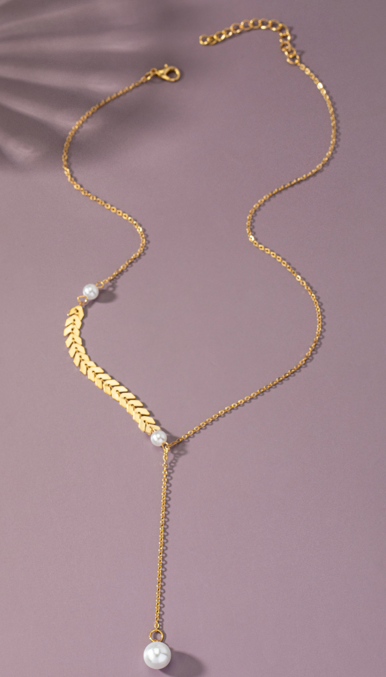 Pearl Drop Y Necklace