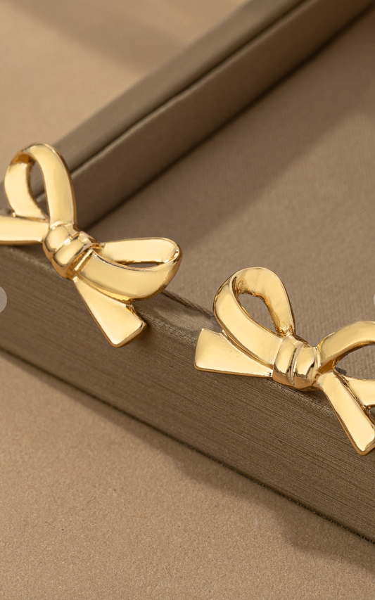 Gold Bow Studs