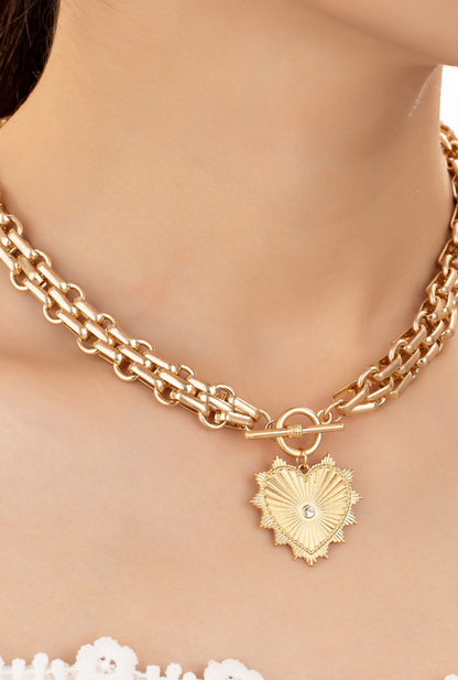 Heart Chunky Chain Necklace