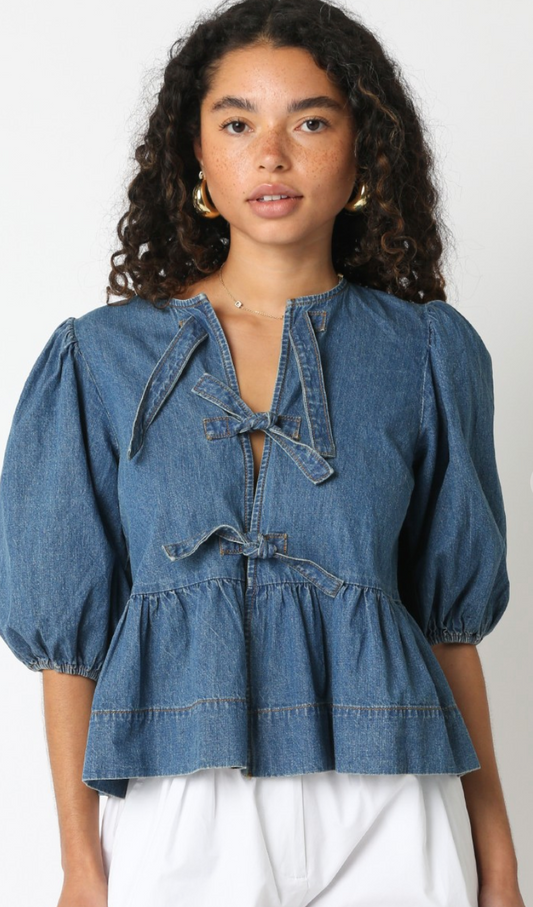 Jordy Denim Ties Top