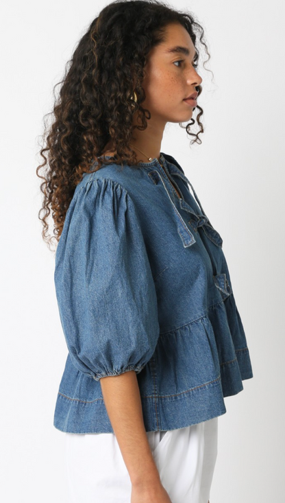 Jordy Denim Ties Top