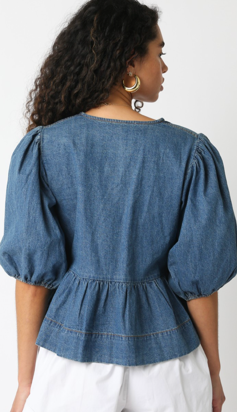 Jordy Denim Ties Top