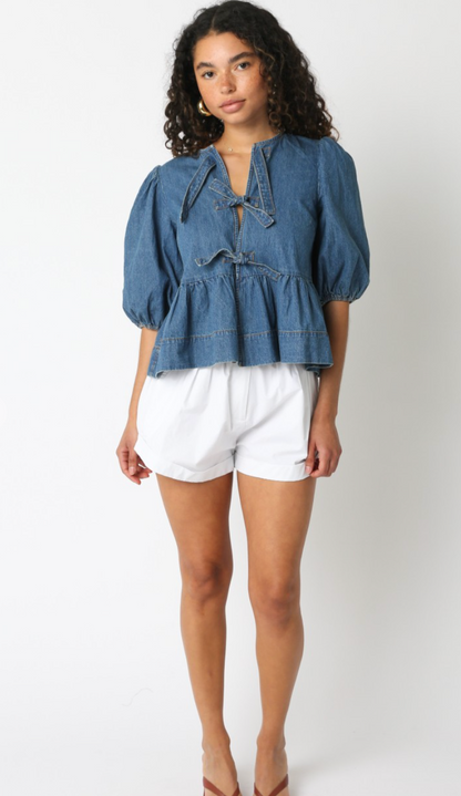 Jordy Denim Ties Top