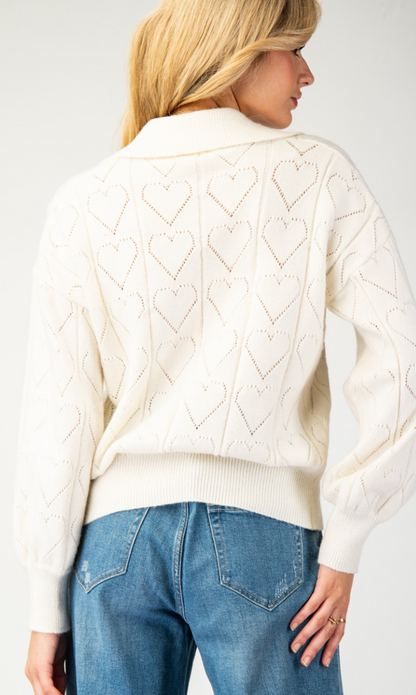 Heart Pattern Knit Top