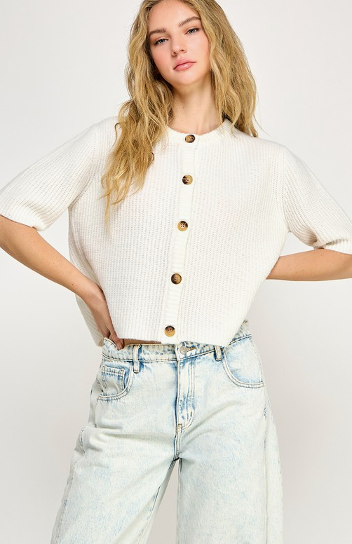 Loose Fit Button Down Sweater