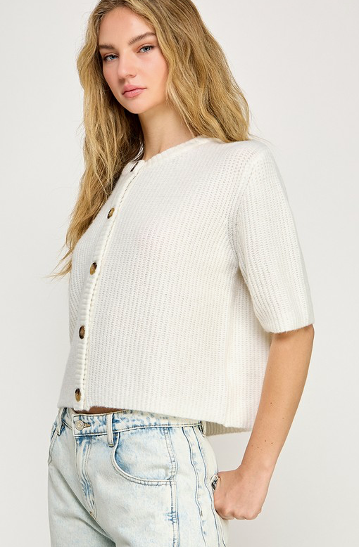 Loose Fit Button Down Sweater