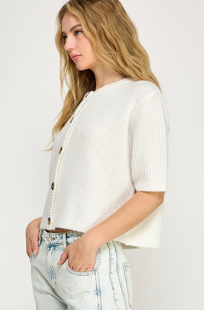 Loose Fit Button Down Sweater