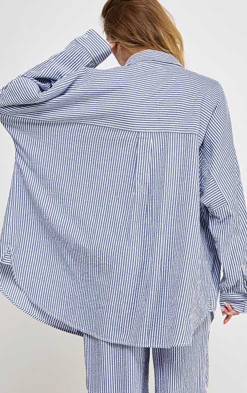 Blue Stripe Seersucker Shirt