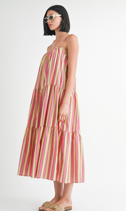 Stripe Flare Maxi Dress