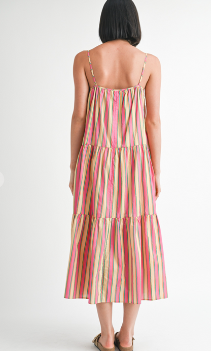 Stripe Flare Maxi Dress