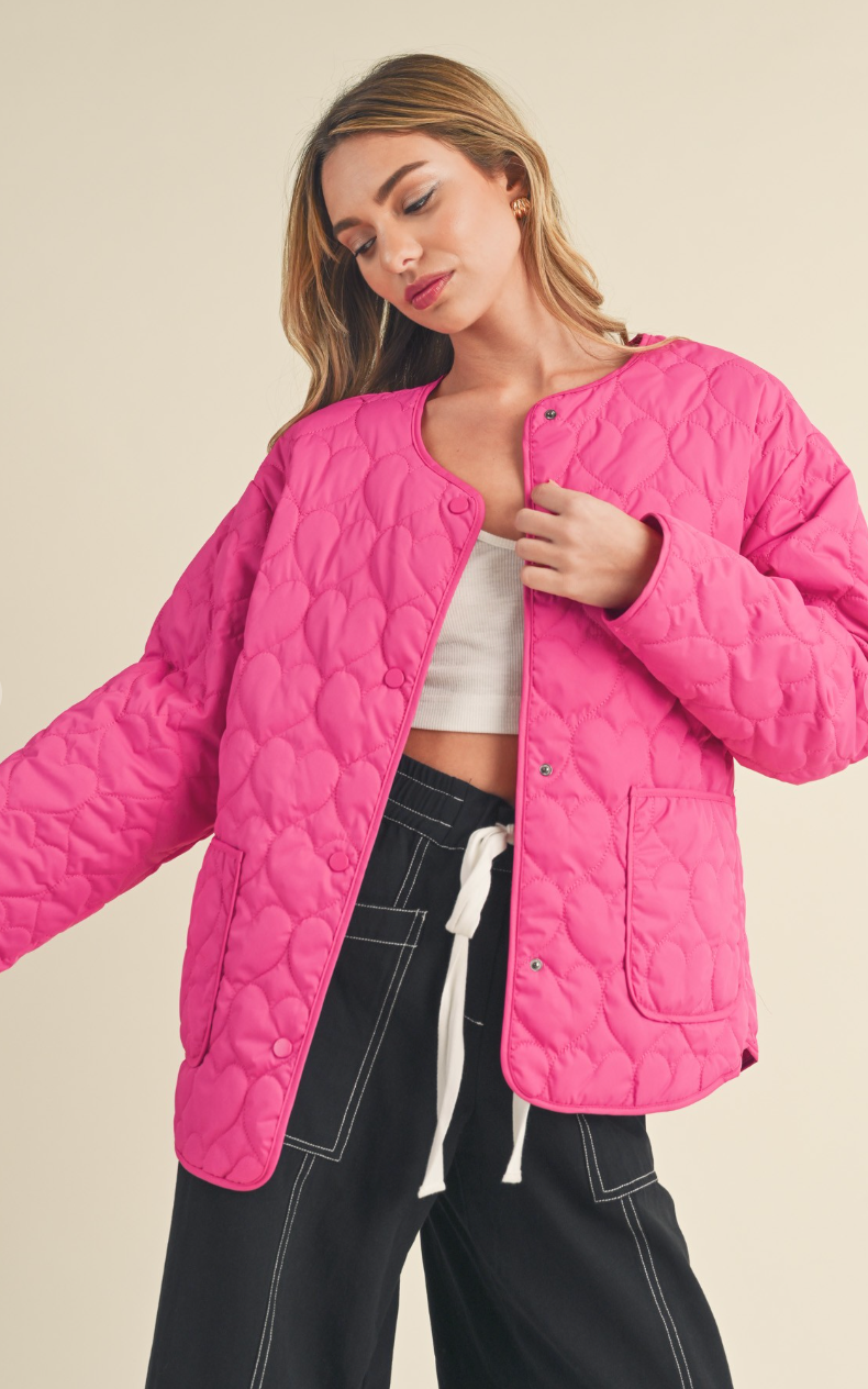 Quilted Heart Puffer Jacket