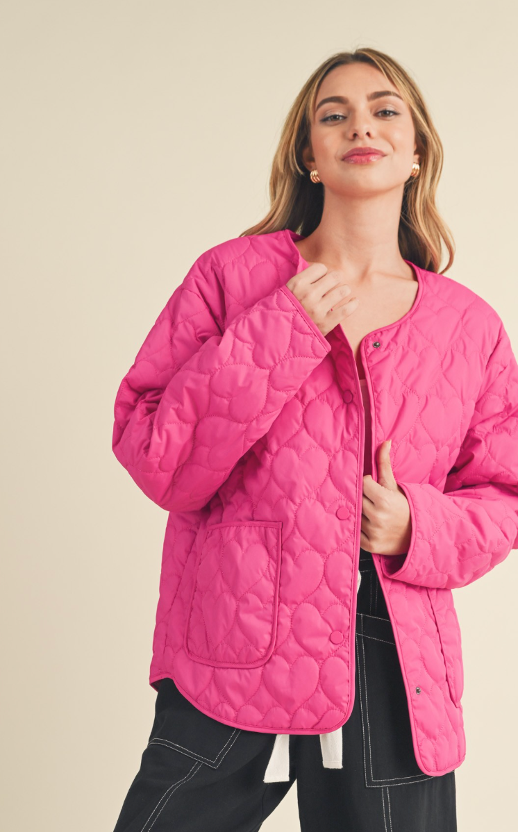 Quilted Heart Puffer Jacket