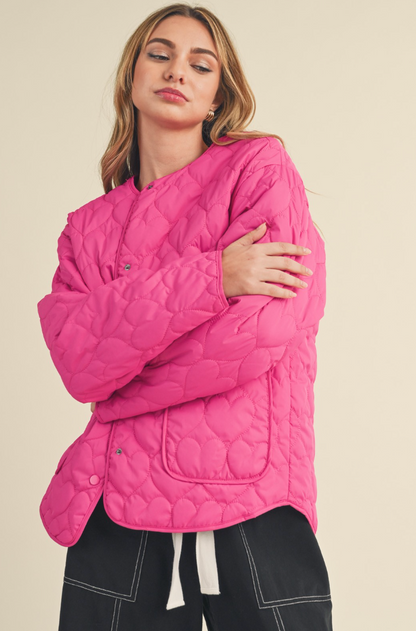 Quilted Heart Puffer Jacket