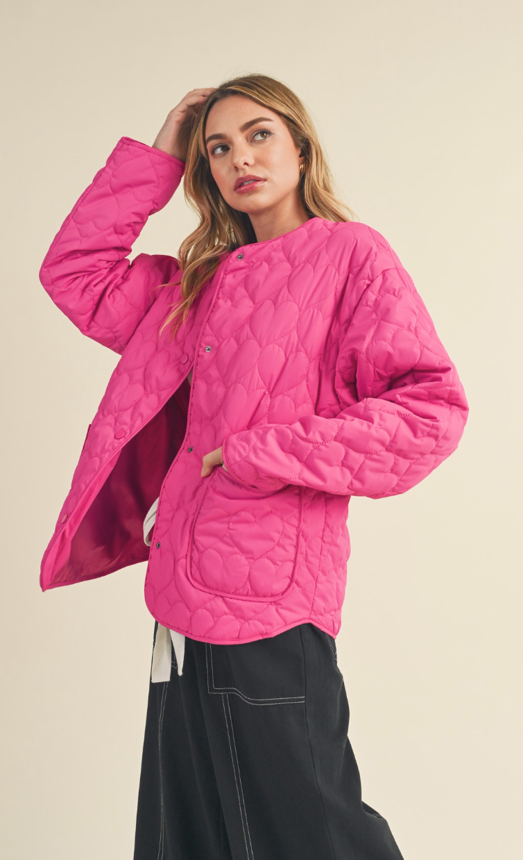 Quilted Heart Puffer Jacket