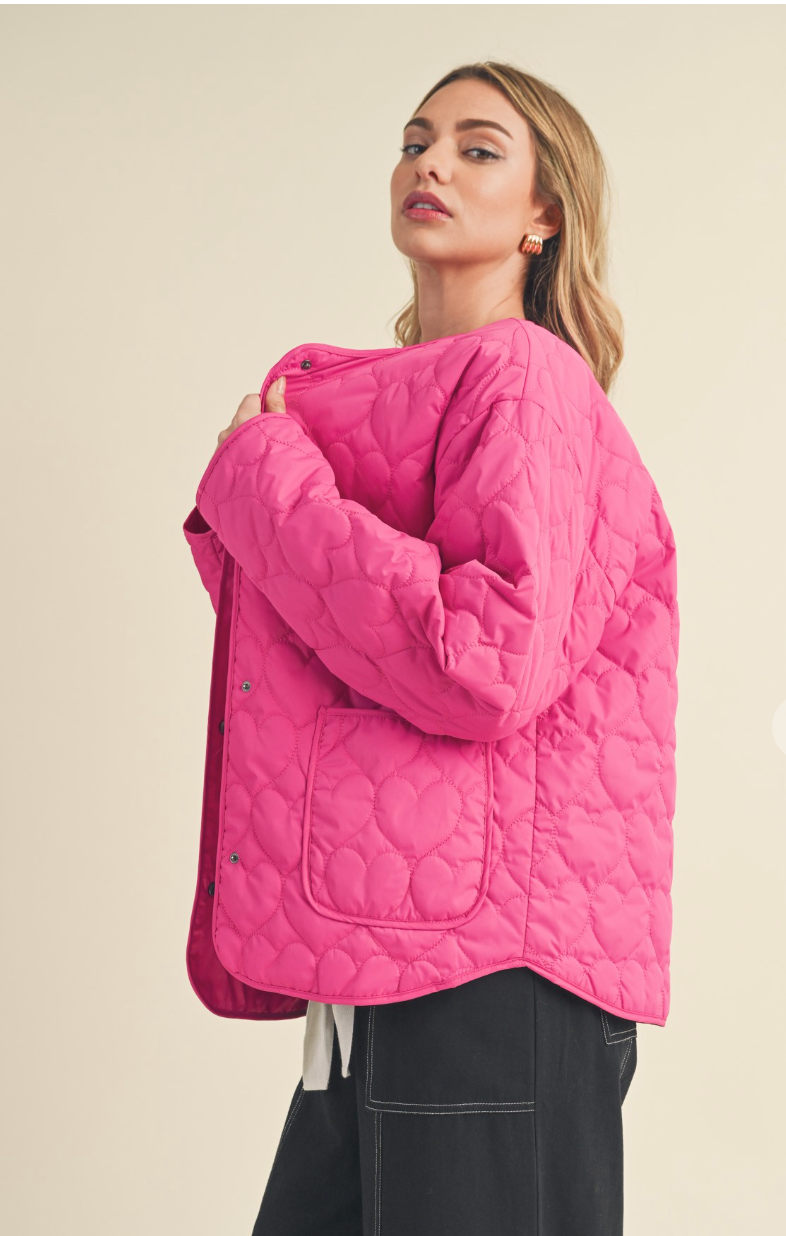 Quilted Heart Puffer Jacket