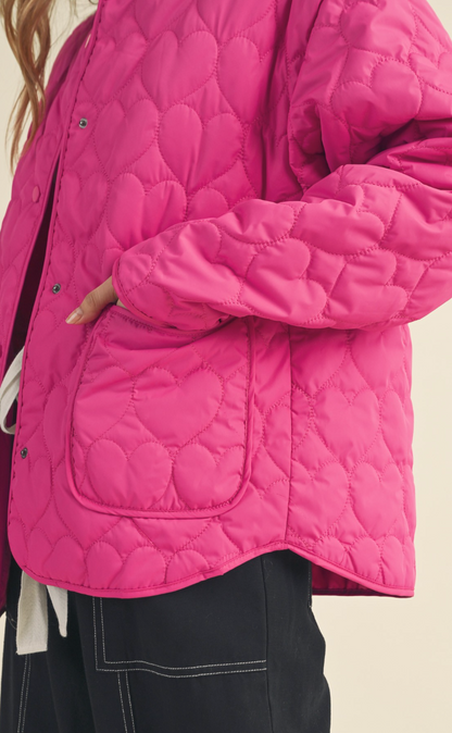 Quilted Heart Puffer Jacket