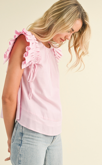 Flutter Sleeve Top Pink