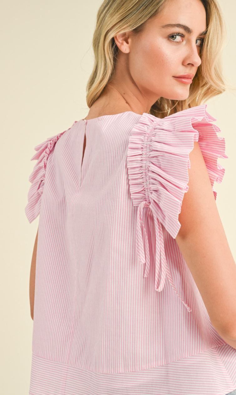 Flutter Sleeve Top Pink