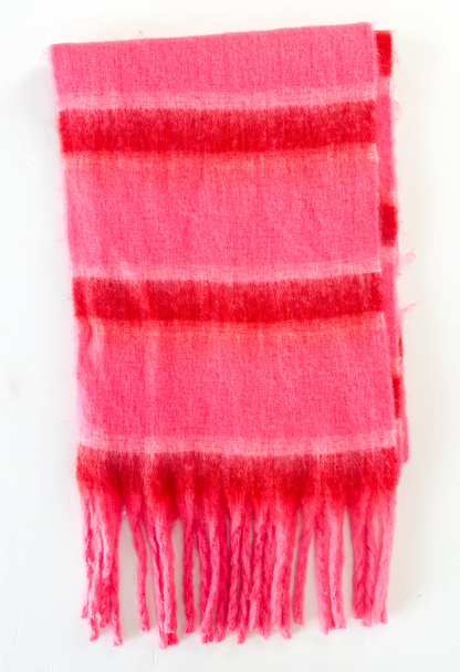 Pink Color Block Scarf