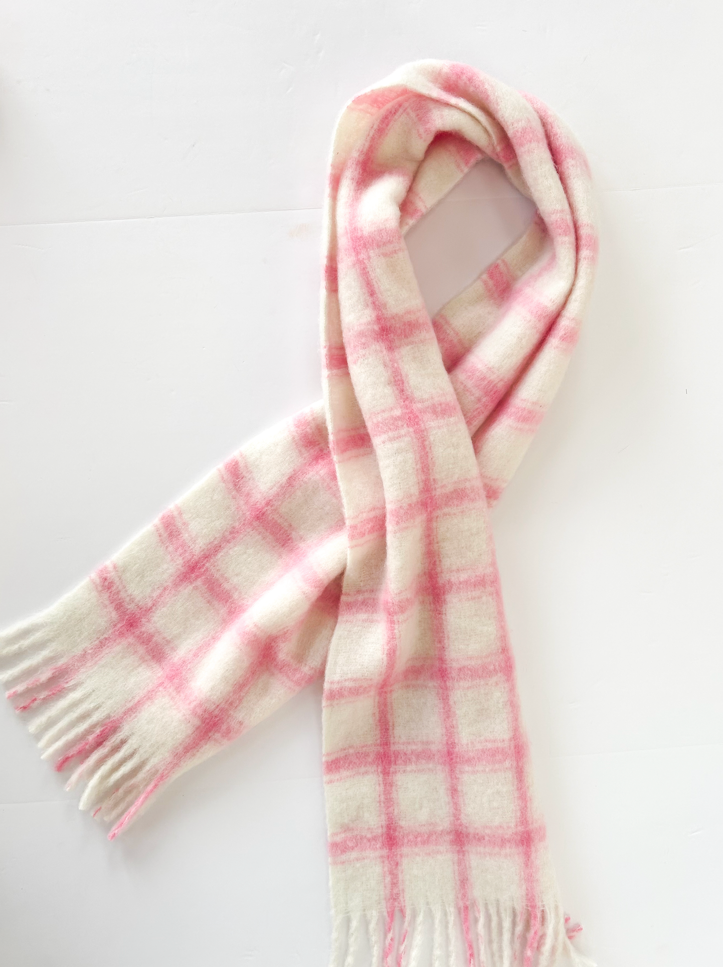 Pink Plaid Scarf