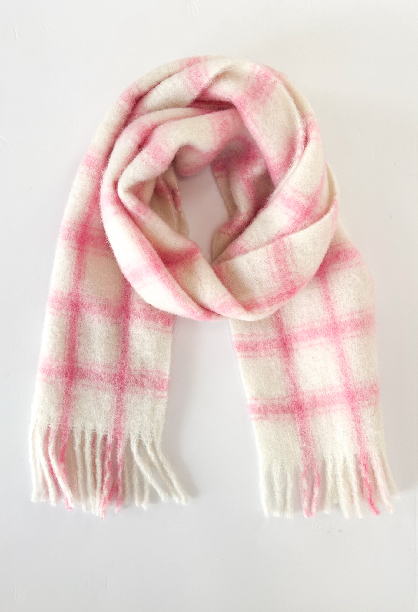 Pink Plaid Scarf