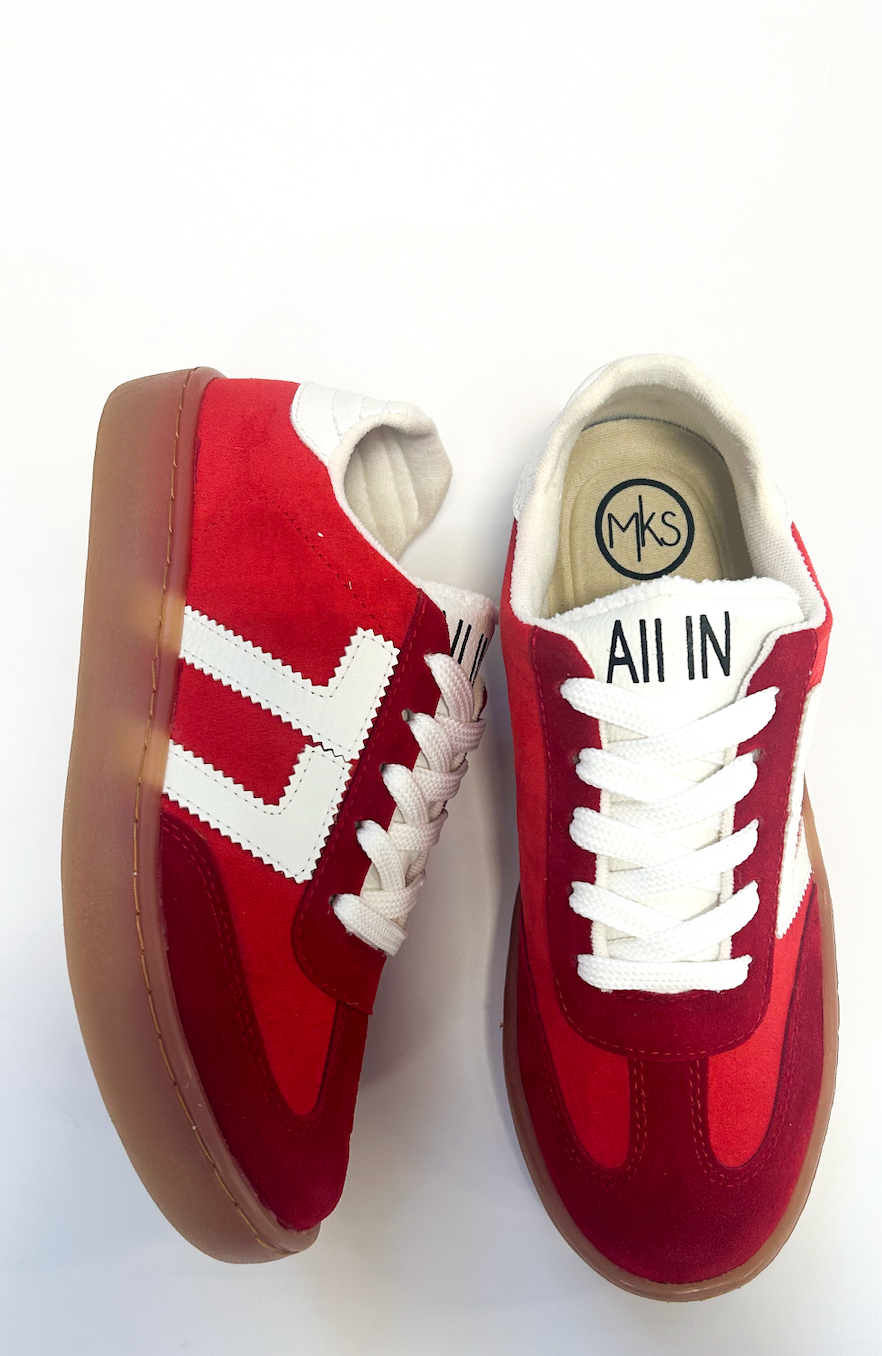 Matthew Stripe Sneakers Red