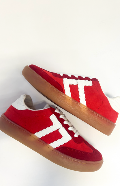 Matthew Stripe Sneakers Red