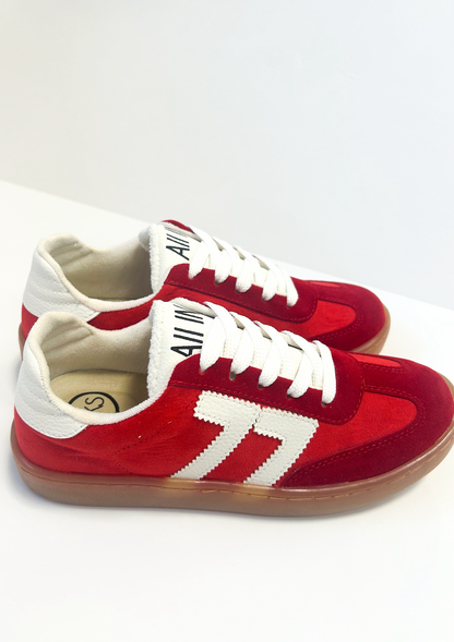 Matthew Stripe Sneakers Red