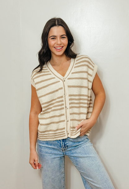 Willow Button Down Sweater Taupe