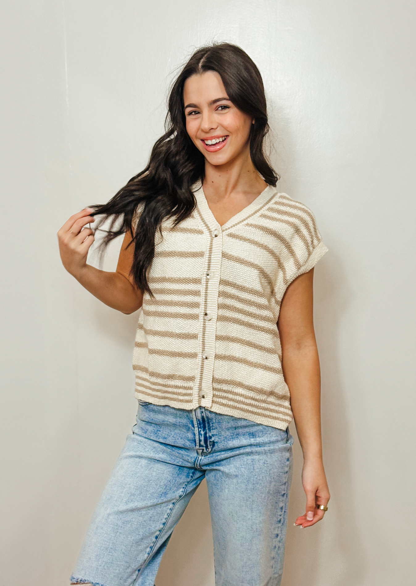 Willow Button Down Sweater Taupe