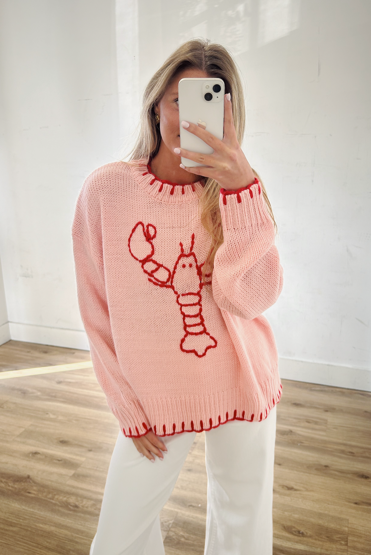 Pink/Red Lobster Sweater