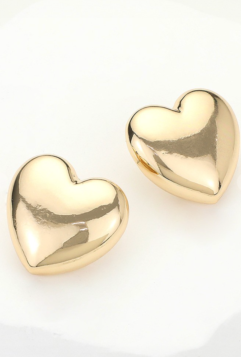 Puffy Heart Studs