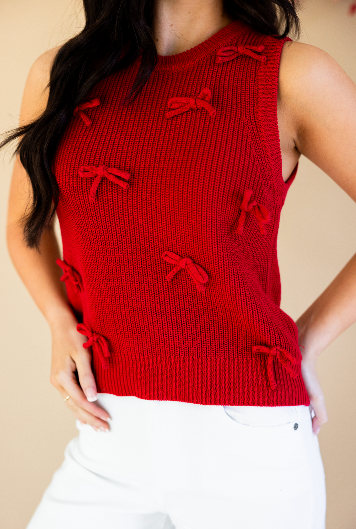 Red Bows Knit Tank