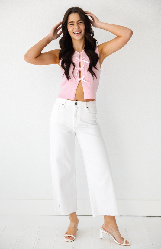 White Nori Wide Leg Pants